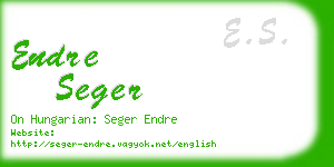 endre seger business card